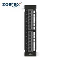 ZOERAX CAT6a 8-แผงติดตั้งพอร์ต10Gbps แผงเครือข่ายโลหะป้องกัน1U แร็ค/ติดผนังเข้ากันได้กับสายเคเบิล CA