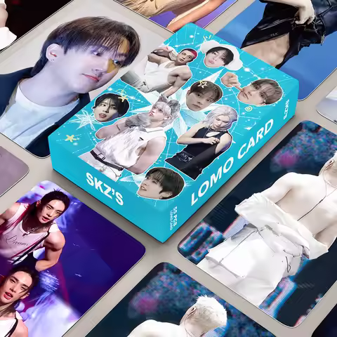 55Pcs/Set Idol SKZOO Stray Kids 8th Debut Anniversary Periphery Lomo Cards Postcards Felix HyunJin J