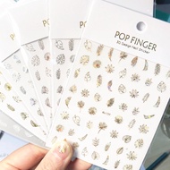 7 Colors Leaves Nail Stickers Beach Leaves Nail Stickers