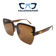 Women's Large Square Semi-Rimless Imitation Fashionable Square Sunglasses - XL148