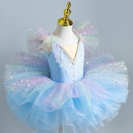 Exquisite Children's Ballet Skirt Costume Goose Dance Costume White Girls Pettiskirt Ballet Gauze Co