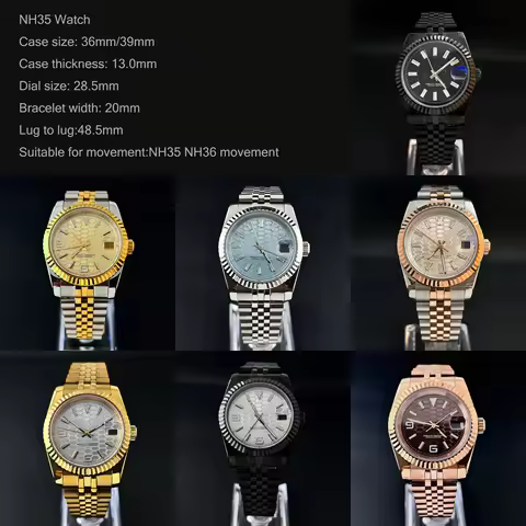 36/39mm Case NH35 Watch Man's watch stainless steel Mechanical Wristwatches Installing NH35 Movement