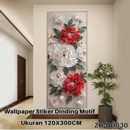 3-Dimensional Floral Vinyl Wall Paper Roll 1.2 x 3 Meters Thickness 1.5mm Aesthetic Room 3D