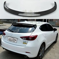 FOR Mazda 3 Hatchback Real Carbon Fiber CAR Spoiler Wing Car Rear Window Rear LIP Middle Tail FIN Ac