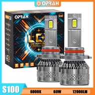 ✅Oprah S100 1คู่รถหลอดไฟหน้า CSP LED ชิป H7 H11 H4 H1 9005 HB3 9006 HB4รถหลอดไฟ LED 60W 12000LM 6500K หมอกหลอดไฟ LED รถ เส้นตัดที่ชัดเจน