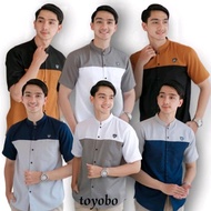 KOKO KURTA PRIA DEWASA LENGAN PENDEK KOKO KOMBINASI DUA WARNA COTTON TOYOBO Katun Muslim Baju toyobo