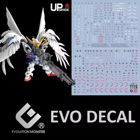 EVO MGSD-03 Fluorescent Water Slide Decals Fit MGSD XXXG-00W0 Wing Zero EW Ultra High Precision Hobb