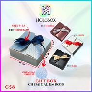 [FREE RIBBON] Gift Box Chemical Emboss 14x14x5 Cm Code C58 - Premium Gift Box