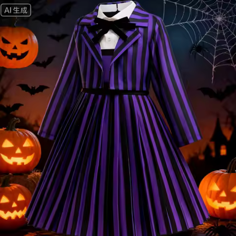 Halloween Costume Girl Enid Cosplay Costume Purple Girls Party Dress Birthday Party Performance Cost