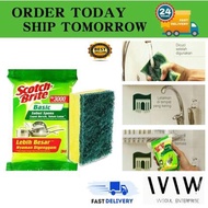 3M SCOTCH BRITE DISH PLATES CLEANING SPONGE / SPAN CUCI PINGGAN MANGKUK