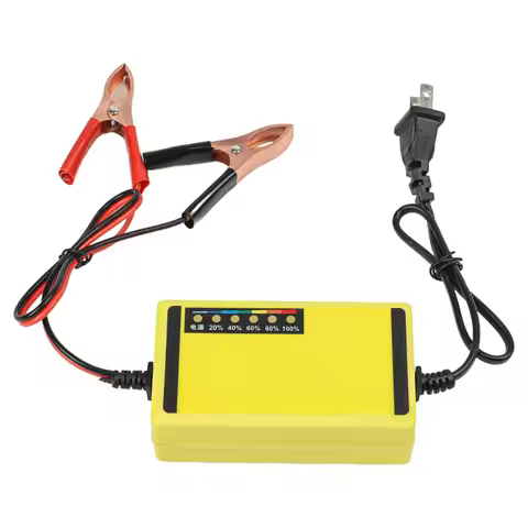 1PC 12V Fast Charging Car Motorcycle Battery Charger Acid Battery Charger ABS Yellow Motorcycle Batt
