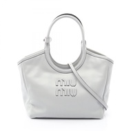 [Used] Miu Miu Ivy 2-Way Handbag, Pale Blue Leather, Women's, Used A