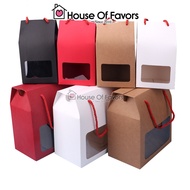 12pcs 2024 Hari Raya Large Gable Box with String &amp; Window Kotak Kahwin Kuih Cookies Balang Biskut Packaging Box