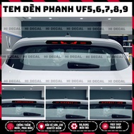 Brake light stickers VF5, VF6, VF7, VF8, VF9, E34, Limo Green, brake light decal