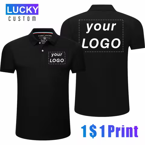 Men's Short Sleeve Polo Shirt Custom Printing Embroidery Personalized Logo Corporate Business Shirt 
