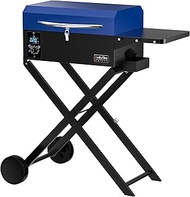 Onlyfire BBQ Wood Pellet Grill Smoker with Foldable Cart, Meat Probe, 2 Tiers Cooking Area, Portable