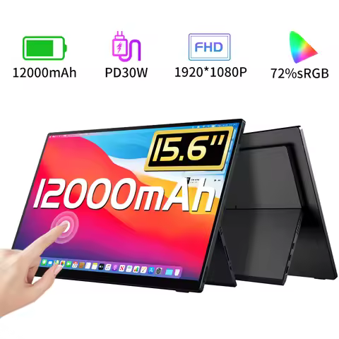 Damrapt 15.6'' Portable Monitor Touch screen with Battery 1920x1080P Display Extension for Laptop Ph