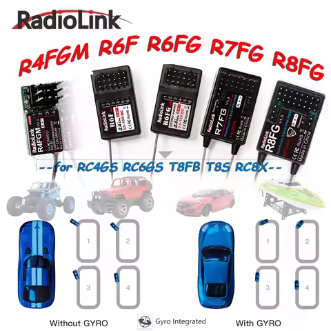 Radiolink 2.4GHz R7FG R8FG R4FGM R6FG R6F Receiver with Gyro for RC Car Boat Work for RC Transmitter