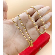 Necklace Work 2 Kings 3 Mm Length 20 Inches Sandblasting Gold Cute Can Wear In The Shower.