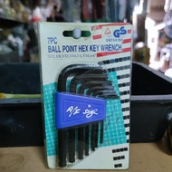 GS 7 Piece Ball Point Hex Key Wrench Set 3/32" to 3/8"