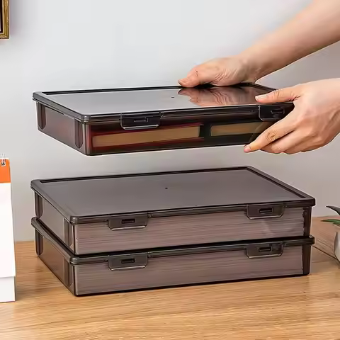 Plastic Certificate Storage Box A4 Transparent A4 File Box Dustproof Multifunctional Data Sorting Bo