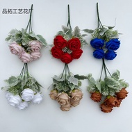 ARTIFICIAL 5 HEAD DIAMOND rose European flower