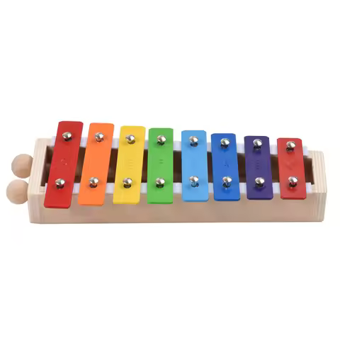 8 Keys Xylophone Compact Size Glockenspiel Colorful Aluminum Plate Piano with Wooden Mallets Percuss