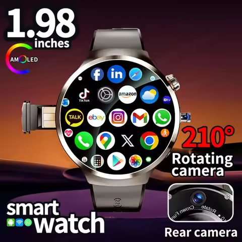 4G/5G Full Netcom Smartwatch 1.98inch Amoled Smart Watch With 210° Rotating Camera Android 13.0 Dual