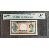 Malaya & British Borneo, 1953 @ 1 Dollar, PMG 30🔥