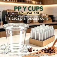 95mm Caliber PP Y Disposable Clear Cups 1000Pcs Carton 8-22oz Coffee Beverage To Go Cups