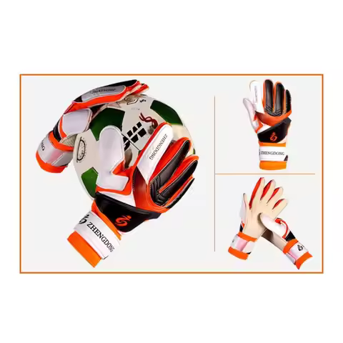 Wear-resistant Football Gloves Anti-slip Thick Latex Goalkeeper Training Gloves Non-Slip Colorful Fo