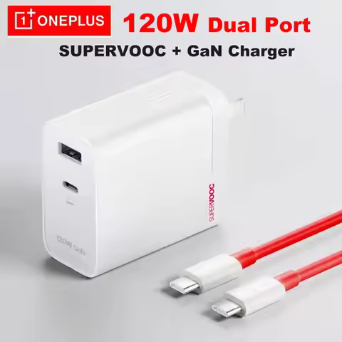 Original Oneplus 120W Supervooc GaN Charger Dual Port Fast Charge USB A/C PD 65W 45W Type C Cable Fo
