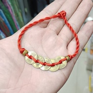 Ancient Chinese Coin Rope Bracelet For Good Luck And Fortune