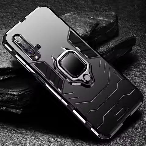 Luxury Armor Ring Case For Huawei Honor 20 Pro Car Adsorption Magnetic Holder Cover For Honor20 Lite