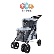 Ibiyaya Double Decker Pet Bus Stroller Silver Gray