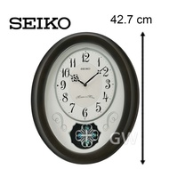 SEIKO Melodies in Motion Brown Wooden Wall Clock QXM606 (QXM606N) [Jam Dinding Muzik Bunyi]