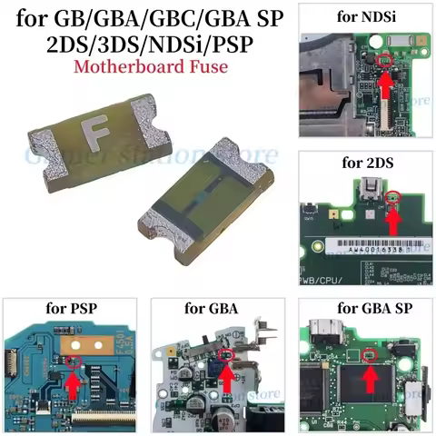 10/20/50/100/200 PCS Replacement Motherboard Fuse for PSP/NDSi/2DS/3DS/New 3DS XL/GB/GBC/GBA/GBA SP 