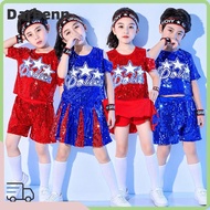 Darbemy Jazz Dance Costume with Shining Sequins - Stylish Hip-Hop & Cheerleading Outfit for Kids