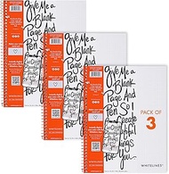 Roaring Spring 3-pack Whitelines Premium 5x5 Graph Ruled Spiral Notebook, Digitally Download Your No