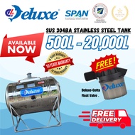 Deluxe Stainless Steel Water Tank / Tangki Air / Tangki Rumah ( Horizontal With Stand)