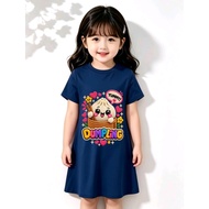 Girls' Short Sleeve Dress with Dumpling Yummy Casual Motif 3-10 Years k.686