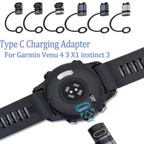 For Garmin Fenix E 8 7 7S 7X 6S 6 Forerunner 970 570 255 245 158 165 Venu 4 3 Type C Adapter Fast Ch