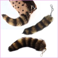 INF Plush-Fox Tail Keychain Furry Racoon Tail Keyring Keychain 28cm Animal Tail-Key