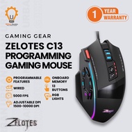 Zelotes C13 Wired Ergonomic Gaming Mouse Programmable 13 Button 10000 DPI 5 Levels Ergonomic