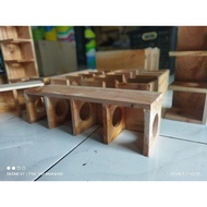 KAYU Hamster Toy 5-hole Tunnel Tunnel Wooden Hideout House Hamster Nest