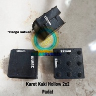 Karet Kaki Hollow 2x2 Padat Penutup Kaki Kursi Meja Rak Besi Baja