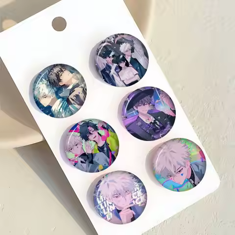Link Click Anime Anime Photo Brooches Creative Round Badge Gifts Pins