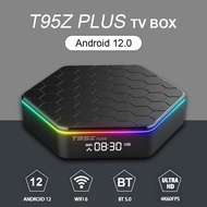 T95Z PLUS Android 12.0 Smart TV BOX RGB Light 6K Ultra HD 2.4G/5G Dual Wifi H618 Quadcore 16/32/64GB ROM BT5.0 Set-top Box 3D TV Receivers