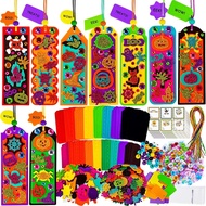 Winlyn 36 Sets Halloween Craft Kits Fall Kids Crafts DIY 3D Halloween Bookmarks Art Sets Monster Jac