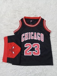 เสื้อบาสเก็ตบอลเด็ก เบอร์23JORDANทีมCHICAGOใหม่ล่าสุดเสื้อ+กางเกง